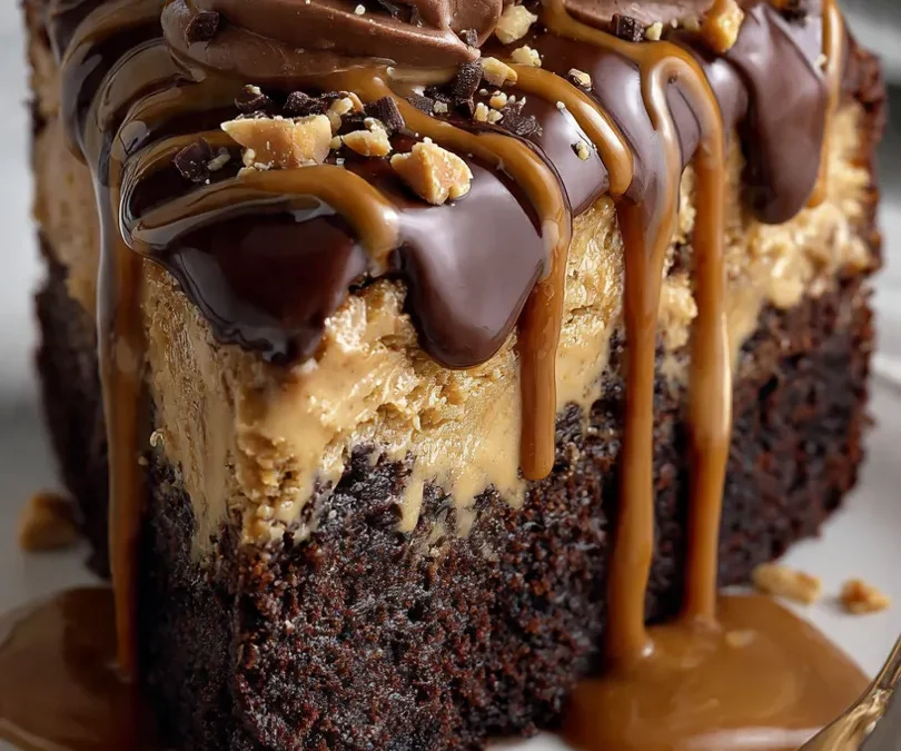 Chocolate Peanut Butter Ooey Gooey Cake