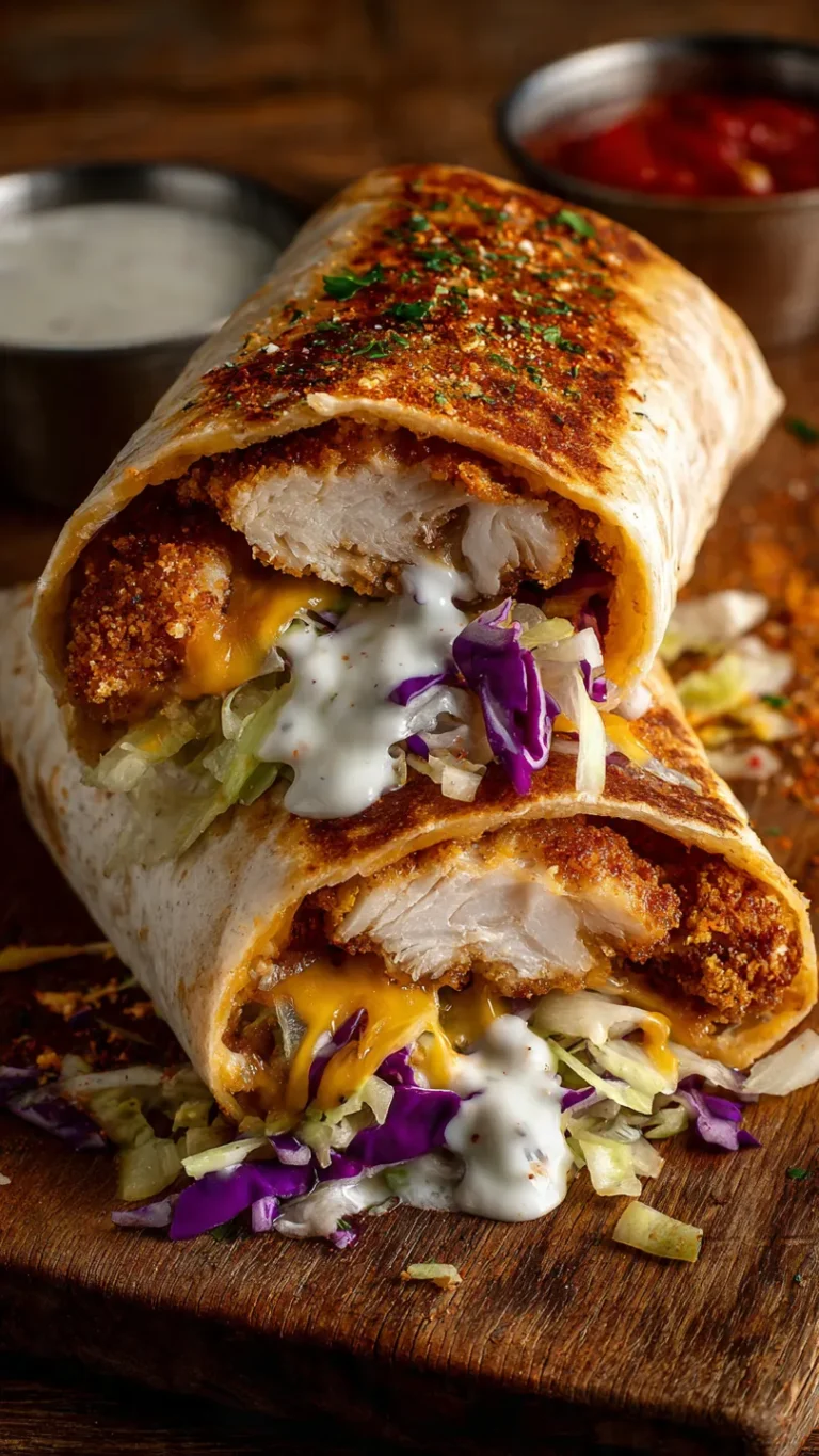 Fried Chicken Burrito Wrap with Cheese & Ranch