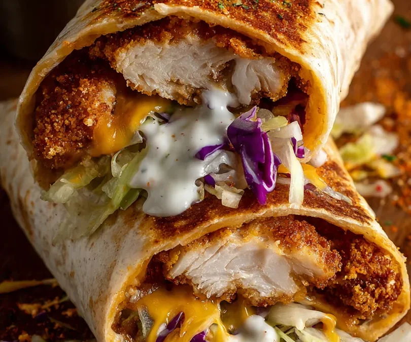 Fried Chicken Burrito Wrap with Cheese & Ranch