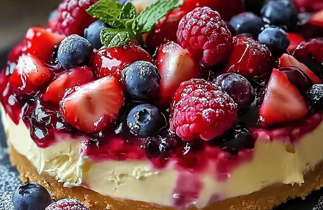 Indulgent Berry Cheesecake – Creamy Vanilla Delight