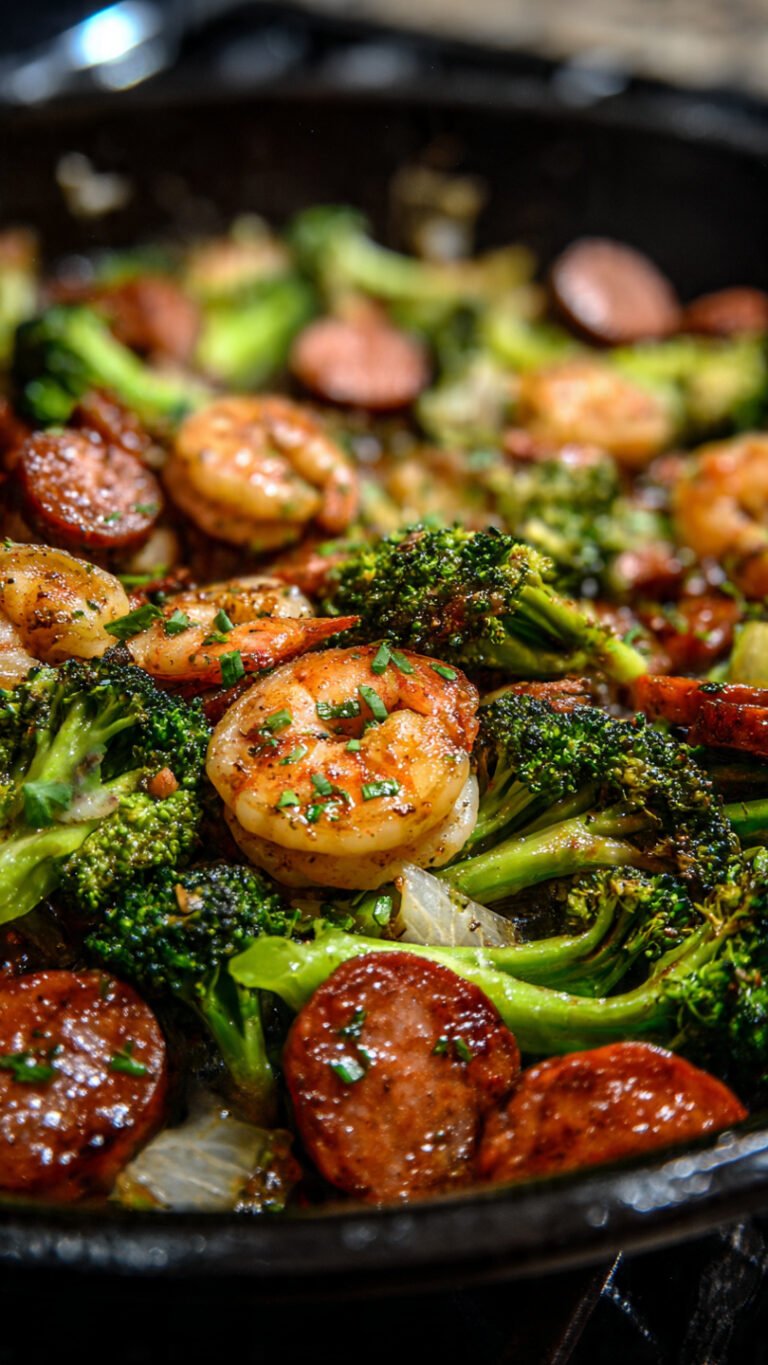 Honey Garlic Shrimp, Sausage & Broccoli (One-Pan Wonder!)