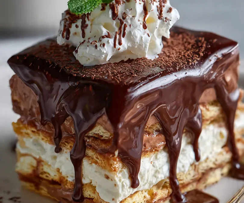 No-Bake Chocolate Eclair Cake – The Ultimate Easy Dessert