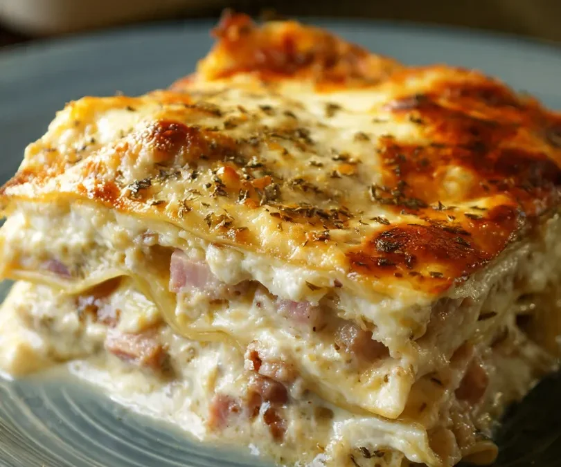 Ham & Cheese Lasagna with Creamy Mornay Sauce
