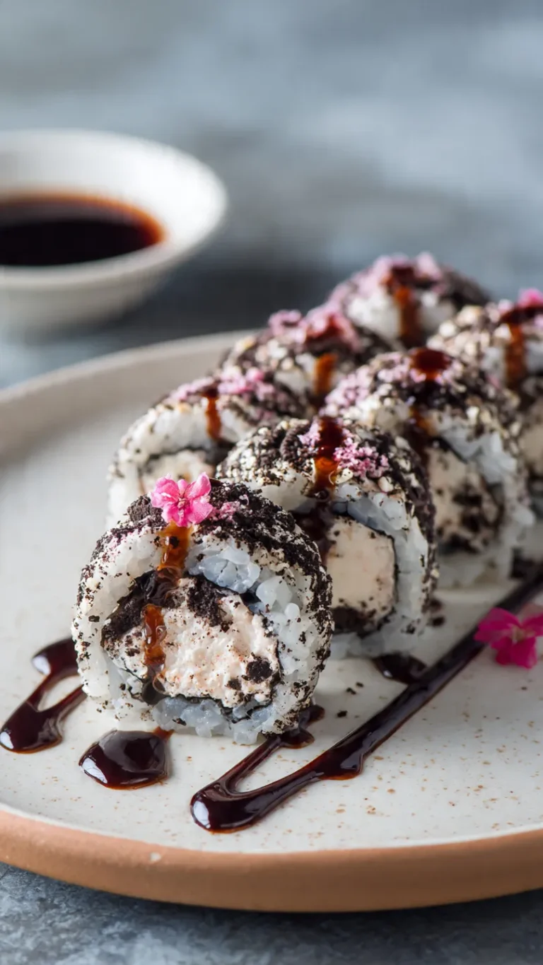 Oreo Cream Cheese Cheesecake Sushi Rolls