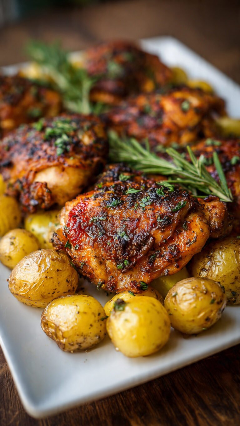 Roasted Mediterranean Chicken Thighs & Baby Potatoes Recipe