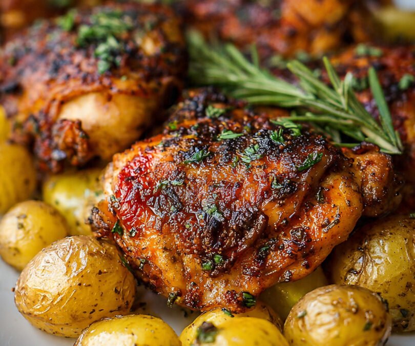 Roasted Mediterranean Chicken Thighs & Baby Potatoes Recipe