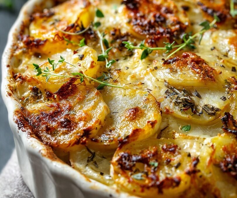Slow Cooker Mediterranean Scalloped Potatoes (Herby, Creamy, and Effortless!)