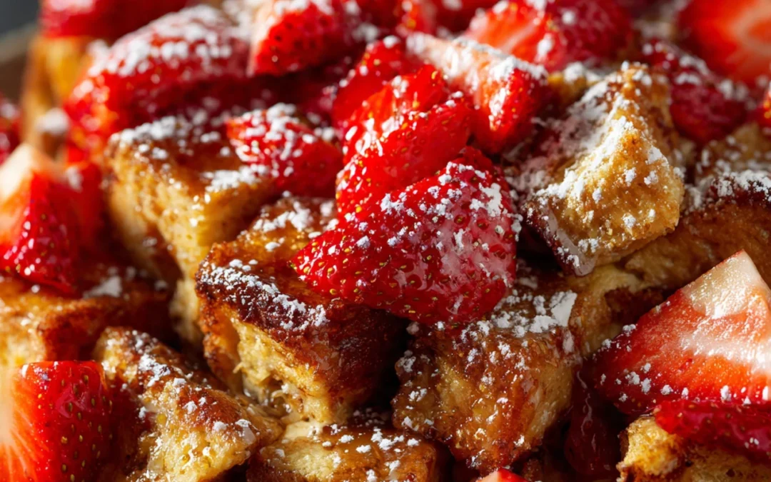 BAKED STRAWBERRIES AND CREAM FRENCH TOAST