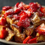 BAKED STRAWBERRIES AND CREAM FRENCH TOAST Baked Strawberries Cream French Toast