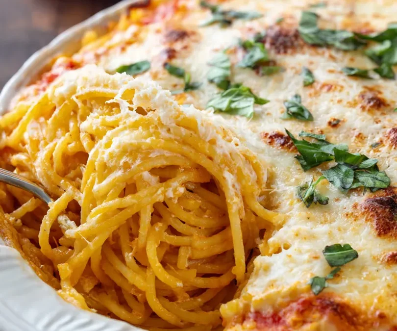 Baked Cream Cheese Spaghetti Casserole Recipe