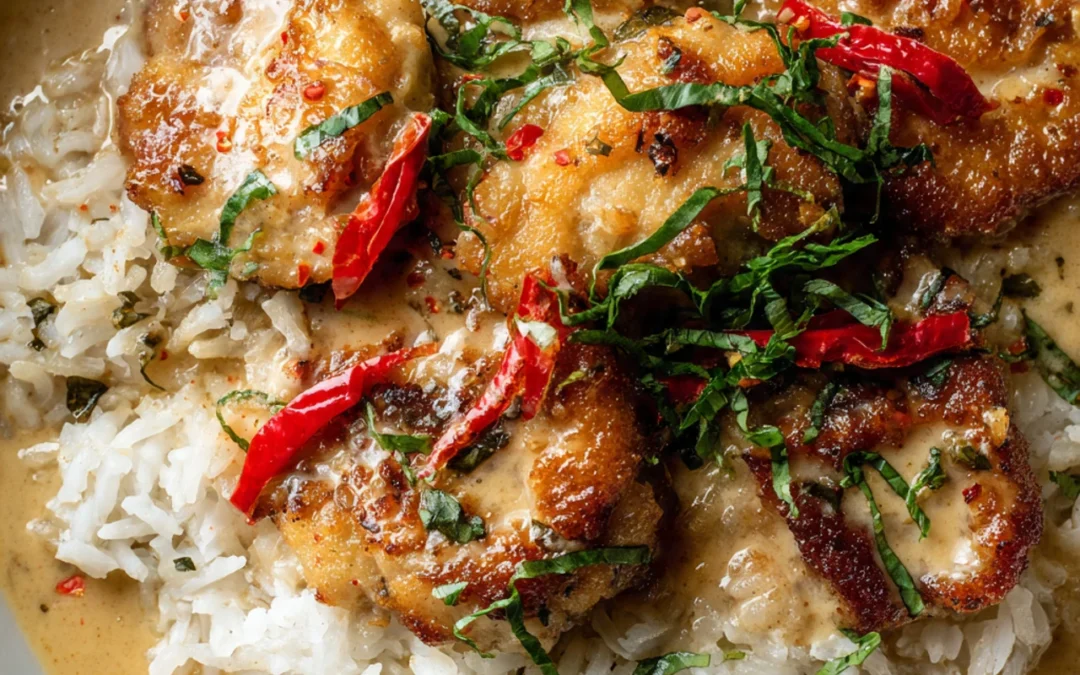 Basil Chicken in Coconut Curry Sauce