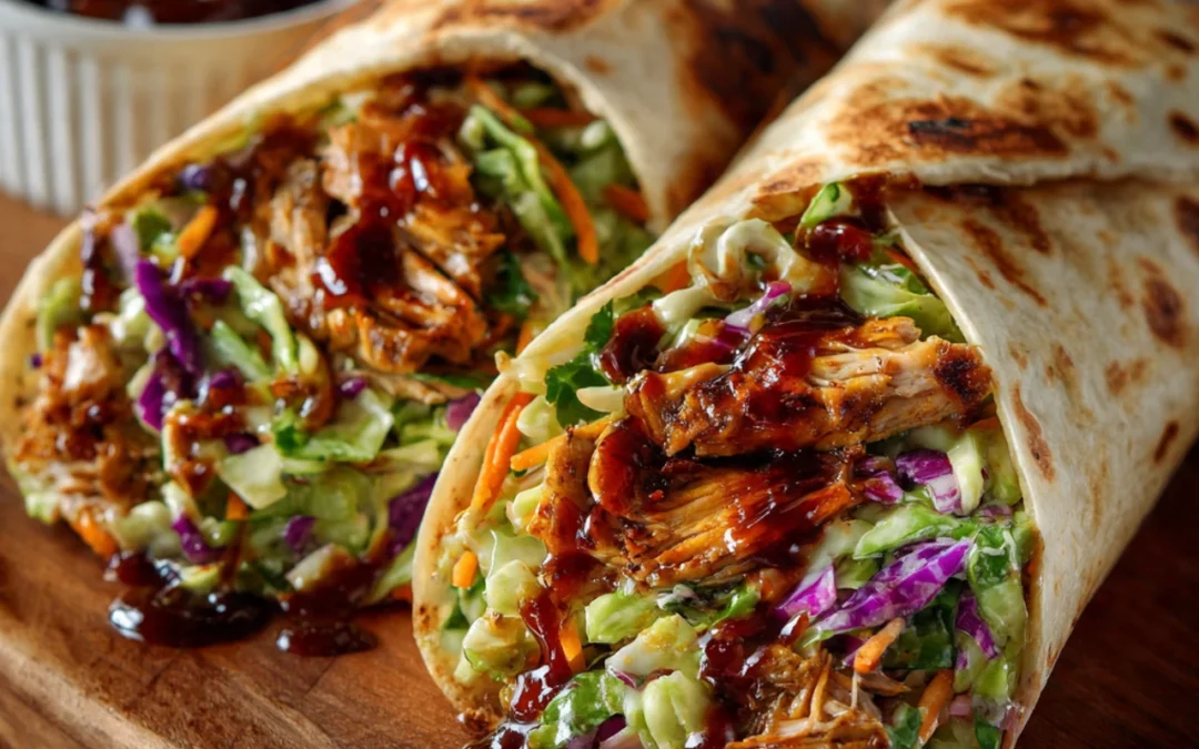 BBQ Chicken Coleslaw Wraps