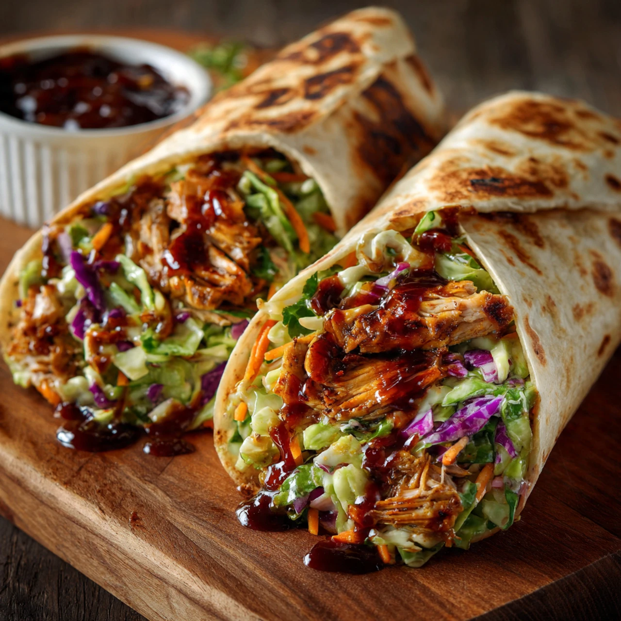 Bbq Chicken Coleslaw Wraps Bbq Chicken Coleslaw Wraps