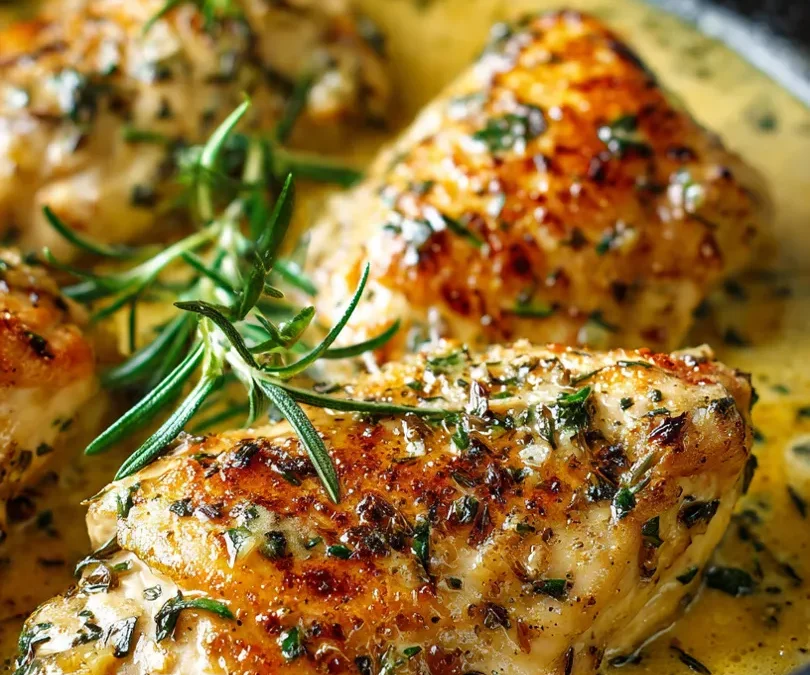 Chicken in Boursin Sauce with Garlic & Fine Herbs 