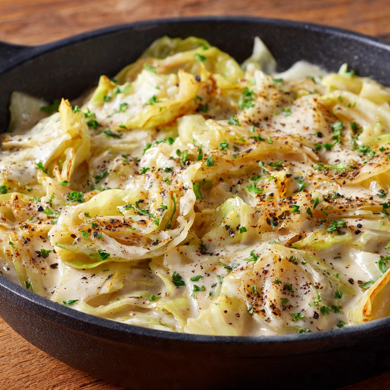 Creamy Garlic Alfredo With Tender Cabbage Creamy Garlic Alfredo Tender Cabbage