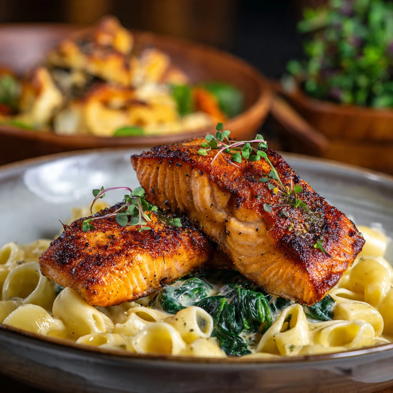 Creamy Salmon Spinach Pasta - Restaurant-Worthy In 25 Minutes! Creamy Salmon Spinach Pasta Restaurantworthy Minutes