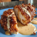 Crispy Pretzel Chicken With Creamy Mustard-Cheddar Sauce Crispy Pretzel Chicken Creamy Mustardcheddar Sauce