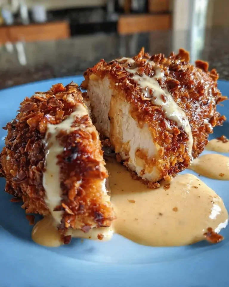Crispy Pretzel Chicken With Creamy Mustard-Cheddar Sauce Crispy Pretzel Chicken Creamy Mustardcheddar Sauce