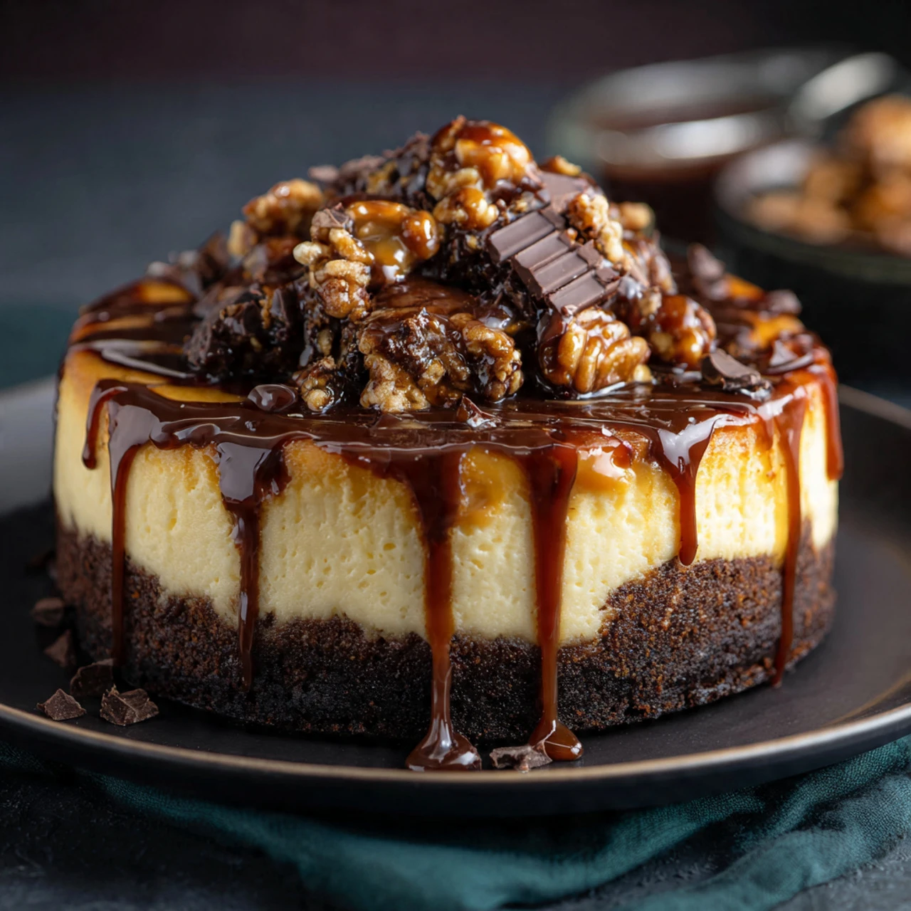 Decadent Turtle Fudge Cheesecake Decadent Turtle Fudge Cheesecake