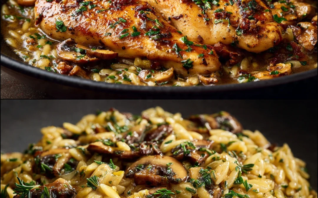 Delicious Marsala Chicken with Creamy Orzo Recipe