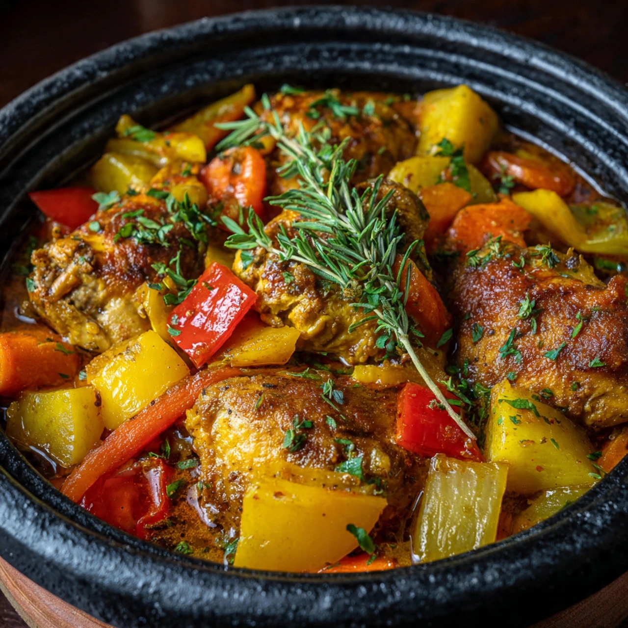 Easy Crockpot Moroccan Chicken Tagine with Juicy