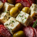 Easy Marinated Cheese Appetizer With Salami & Green Olives Marinated Cheese Appetizer Salami Green Olives