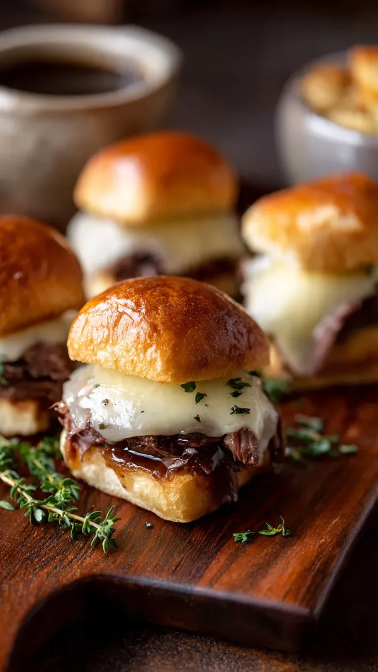 French Dip Sliders (Buttery, Cheesy Party Perfection!)