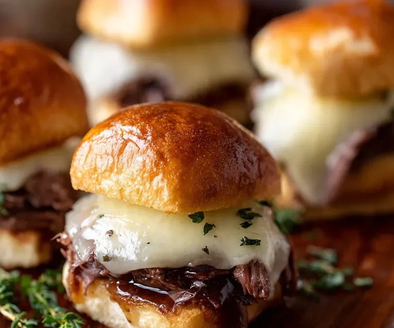French Dip Sliders (Buttery, Cheesy Party Perfection!)