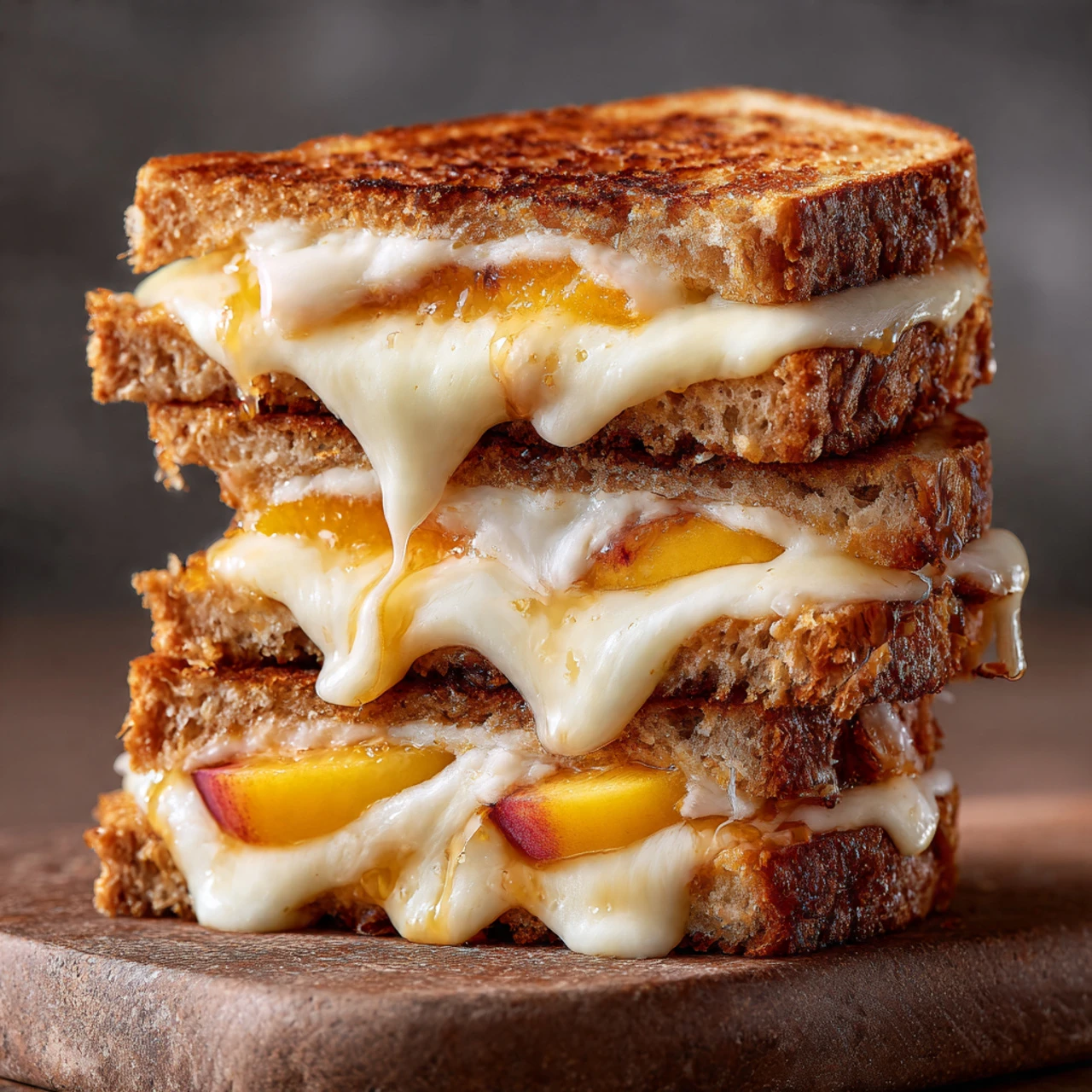 Grilled Cheese With Honey Peaches And White Cheddar Savory Sweet Delight Grilled Cheese Honey Peaches