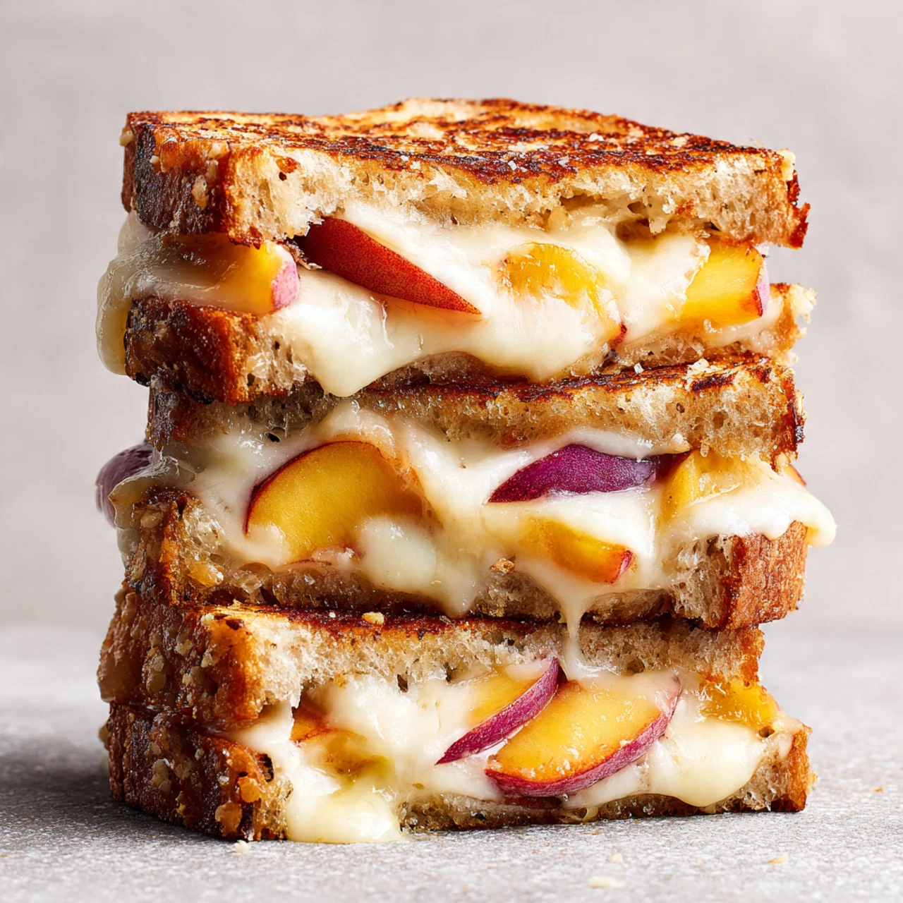 Grilled Cheese With Honey Peaches And White Cheddar Savory Sweet Delight Grilled Cheese Honey Peaches