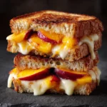 Grilled Cheese With Honey Peaches And White Cheddar Savory Sweet Delight Grilled Cheese Honey Peaches