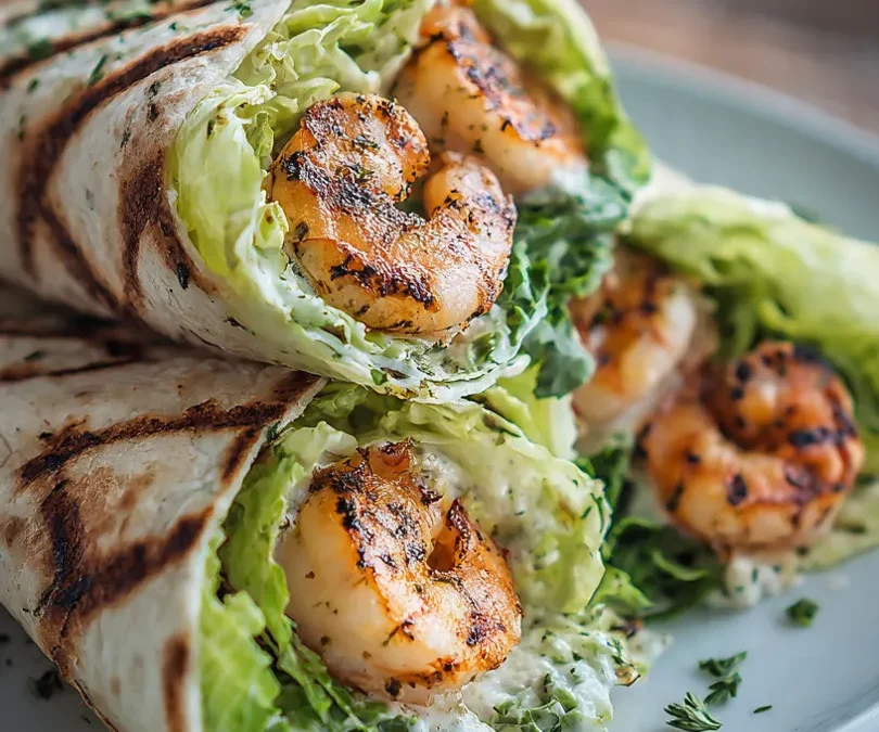 Grilled Shrimp Caesar Wraps (Fresh Lunch Ready in 25 Minutes!)