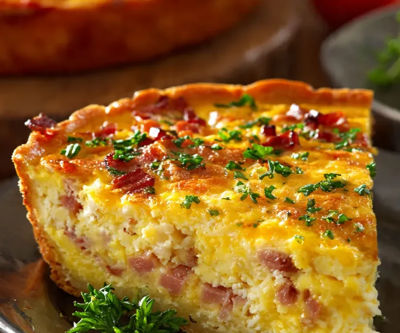 Ham and Cheese Breakfast Quiche Recipe