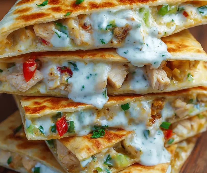 Homemade Taco Bell Chicken Quesadillas (With Creamy Jalapeño Sauce Craving Fix!)