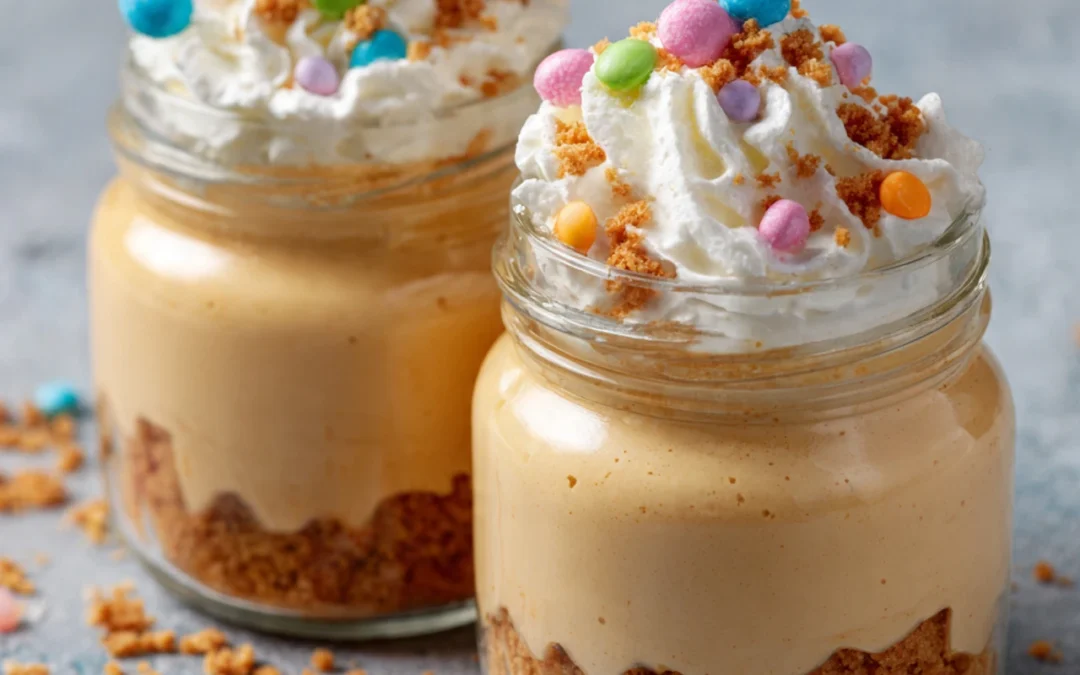 No Bake Butterbeer Cheesecake Jars