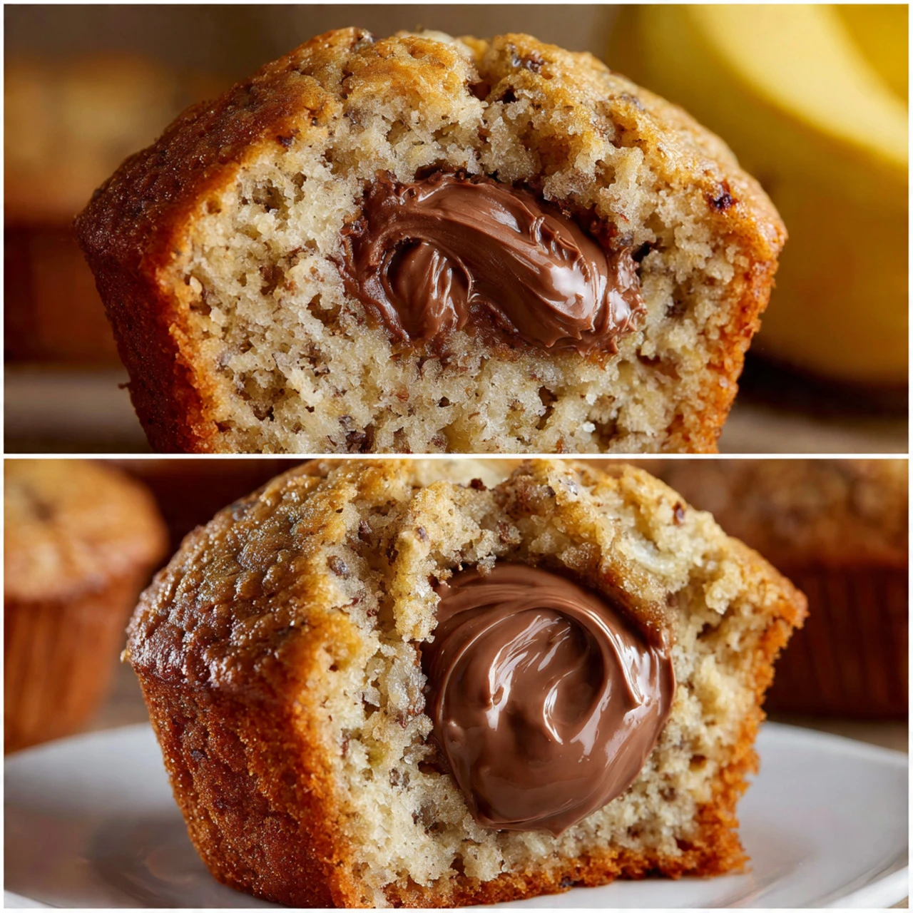 Nutella Swirled Banana Muffins Nutella Swirled Banana Muffins