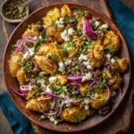 QUICK SMASHED GREEK POTATOES WITH FETA AND ROSEMARY Smashed Greek Potatoes Feta Rosemary