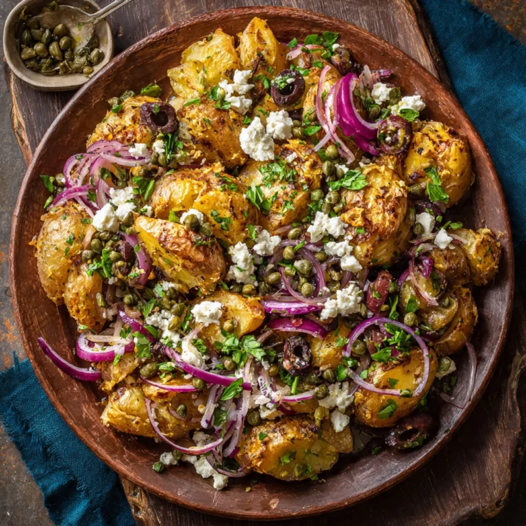 QUICK SMASHED GREEK POTATOES WITH FETA AND ROSEMARY Smashed Greek Potatoes Feta Rosemary