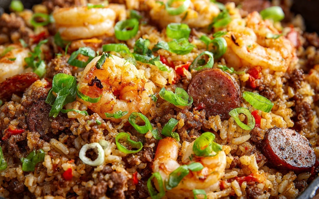 Shrimp Dirty Rice Skillet