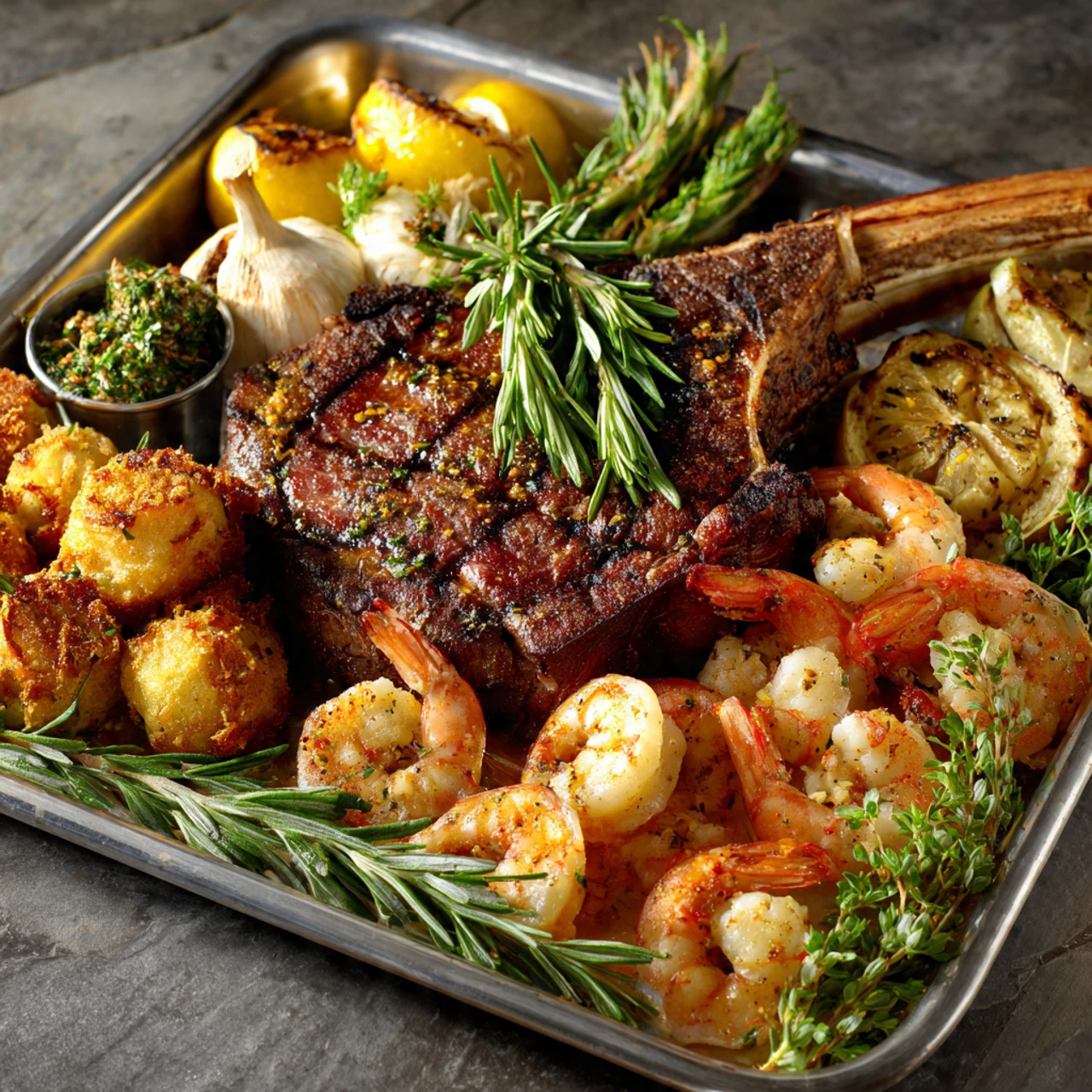 Surf & Turf with Bone-In Tomahawk Steak