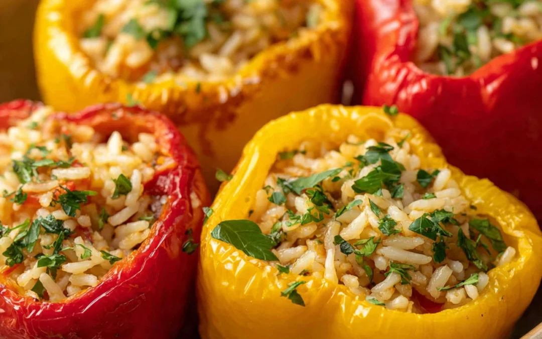 Teriyaki Pineapple Chicken Rice Stuffed Peppers