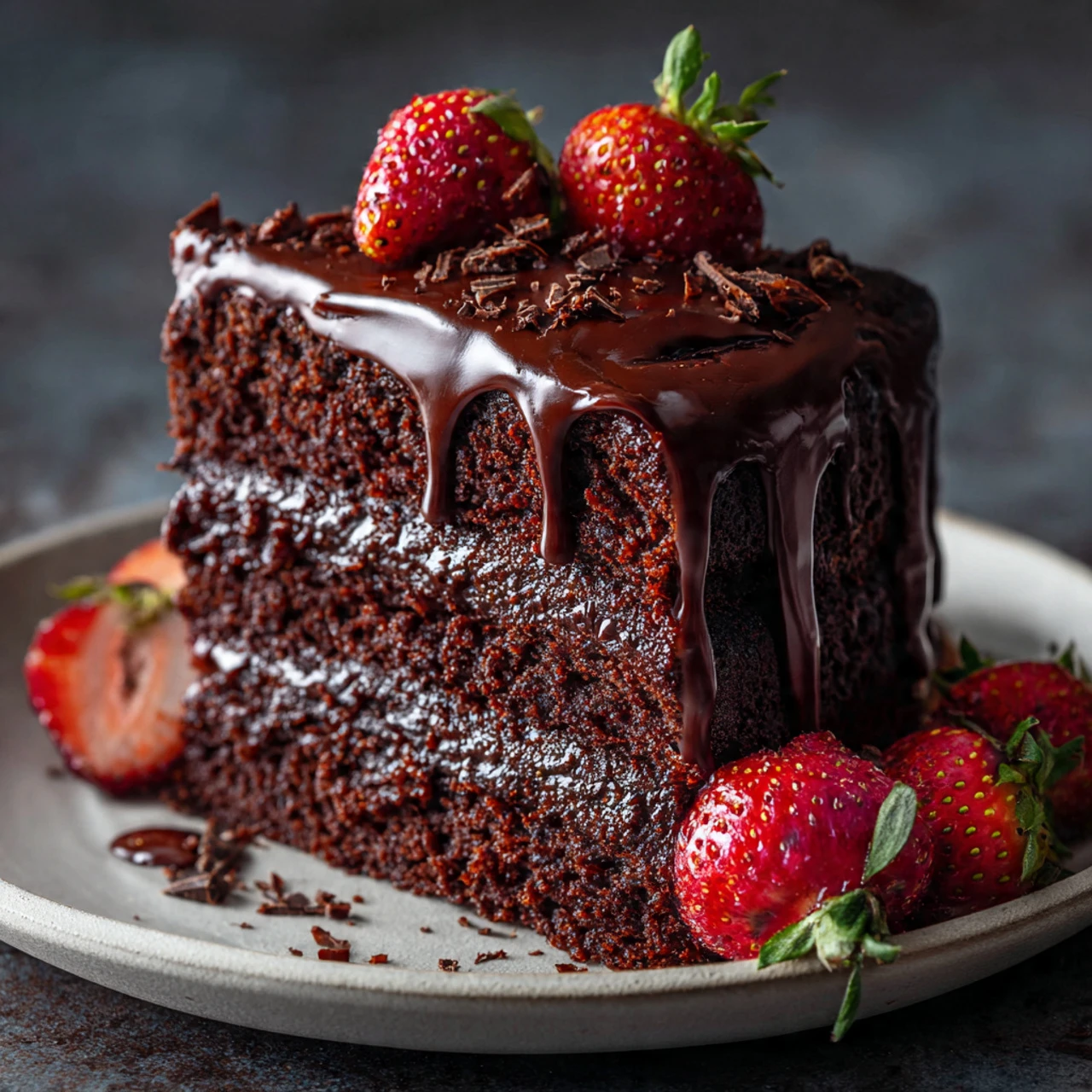 Triple Chocolate Cake With Hot Fudge Sauce Triple Chocolate Cake Hot Fudge Sauce