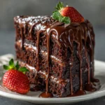 Triple Chocolate Cake With Hot Fudge Sauce Triple Chocolate Cake Hot Fudge Sauce