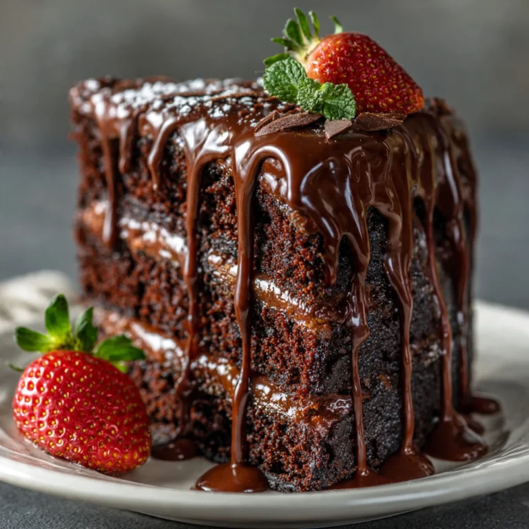 Triple Chocolate Cake With Hot Fudge Sauce Triple Chocolate Cake Hot Fudge Sauce