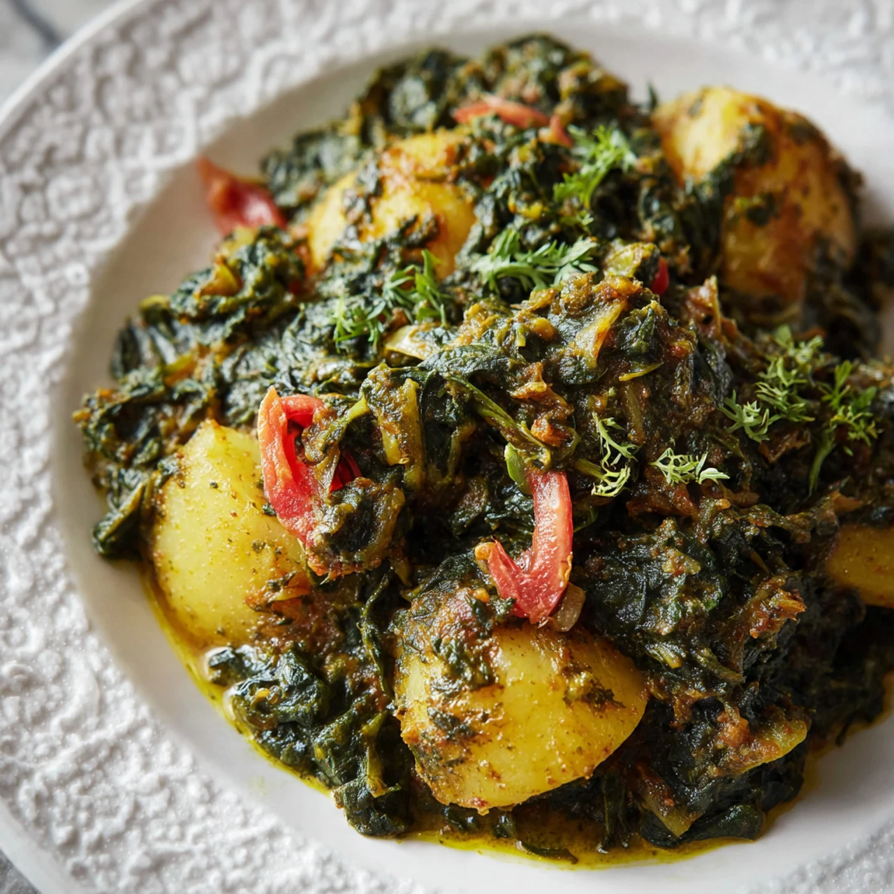 Aloo Palak (Potato And Spinach Curry) Aloo Palak Potato Spinach Curry
