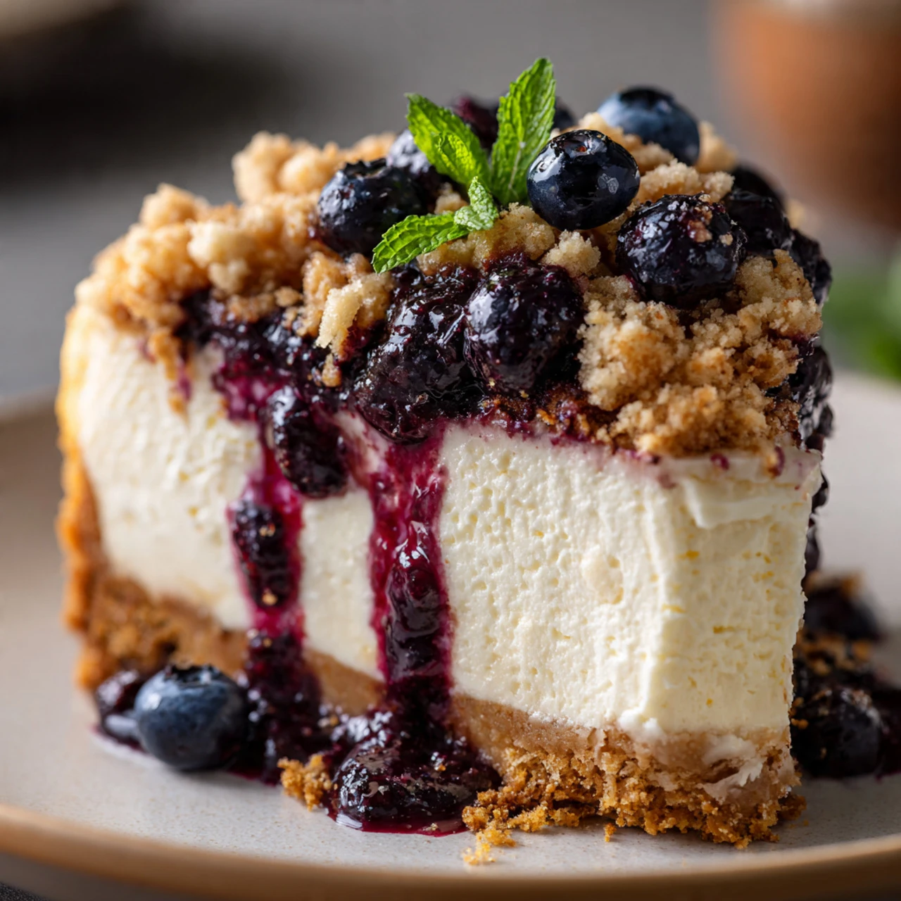 Blueberry Crumble Cheesecake