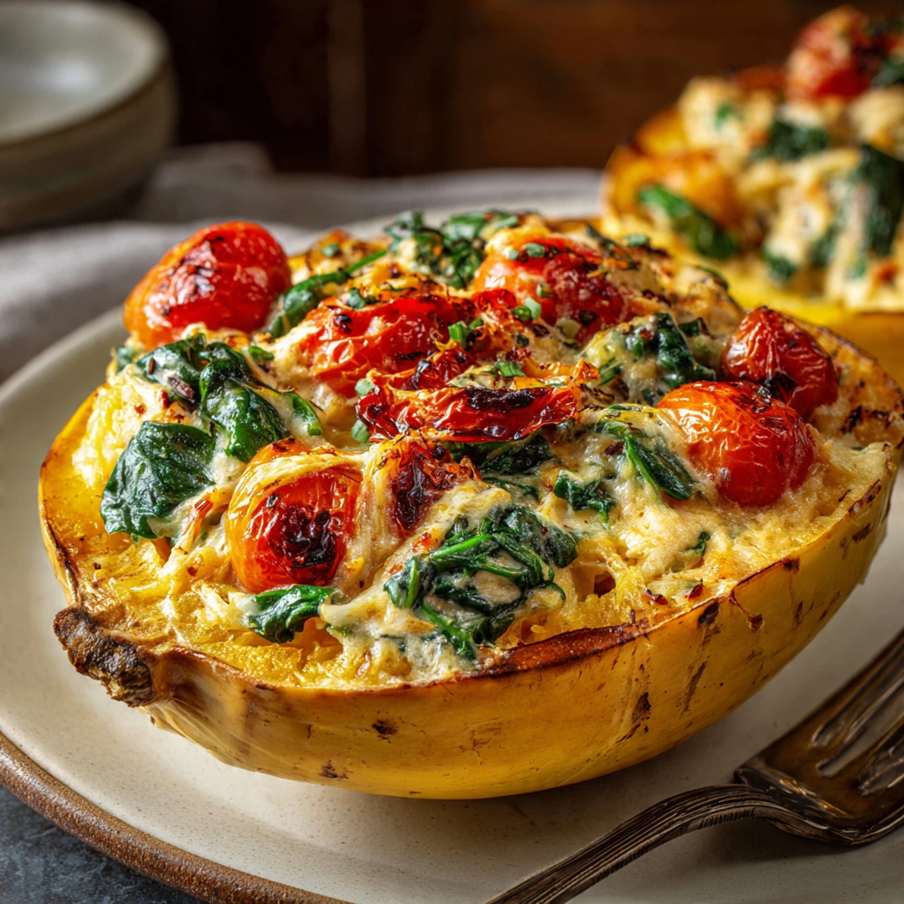 Creamy Tomato Spaghetti Squash Creamy Tomato Spaghetti Squash