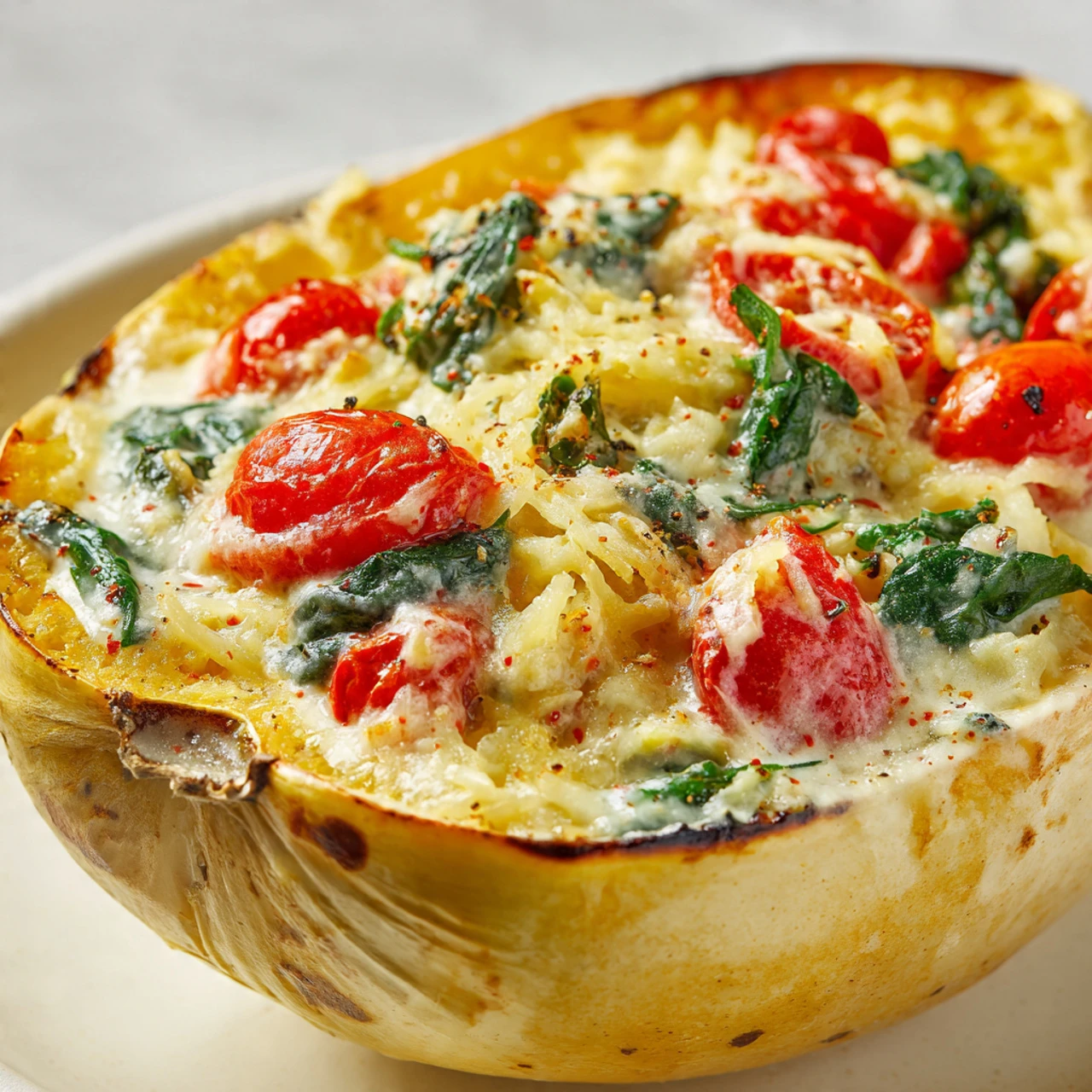 Creamy Tomato Spaghetti Squash Creamy Tomato Spaghetti Squash