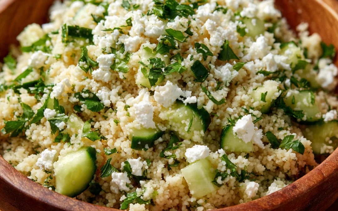 CUCUMBER LEMON FETA CHEESE COUSCOUS SALAD