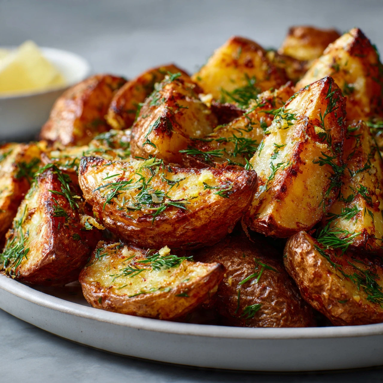 Greek Potato Wedges With Yogurt Sauce Greek Potato Wedges Yogurt Sauce